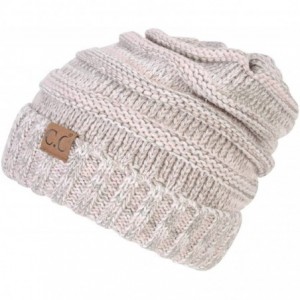 Skullies & Beanies Trendy Oversized Chunky Soft Beanie - Rose - C012M1RBAZJ $11.86