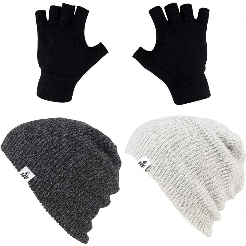 Skullies & Beanies Winter Beanies - Warm Knit Men's and Women's Snow Hats/Caps - Unisex Pack/Set of 2 - CB18G43MZE3 $15.28