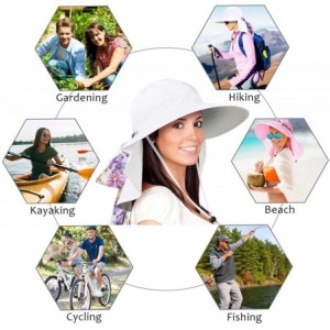 Sun Hats Womens Sun Hats Neck Flap Large Brim UV Protection Foldable Fishing Hiking Cap - White - C9180CNO0GD $15.44