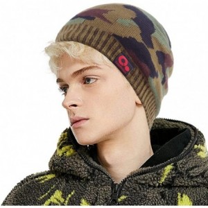 Skullies & Beanies Winter Beanies Fleece Lined Camo Knit Hat Ski Skull Cap for Men Women - Green - C918AE4OSAO $18.48
