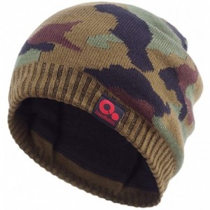 Skullies & Beanies Winter Beanies Fleece Lined Camo Knit Hat Ski Skull Cap for Men Women - Green - C918AE4OSAO $11.43