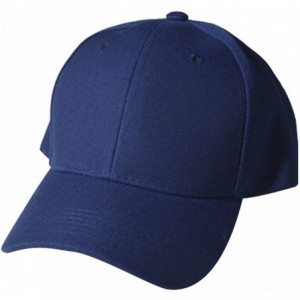 Baseball Caps Plain Baseball Blank Cap Solid Color Velcro Adjustable - Navy - CC12GLR9W4R $7.57