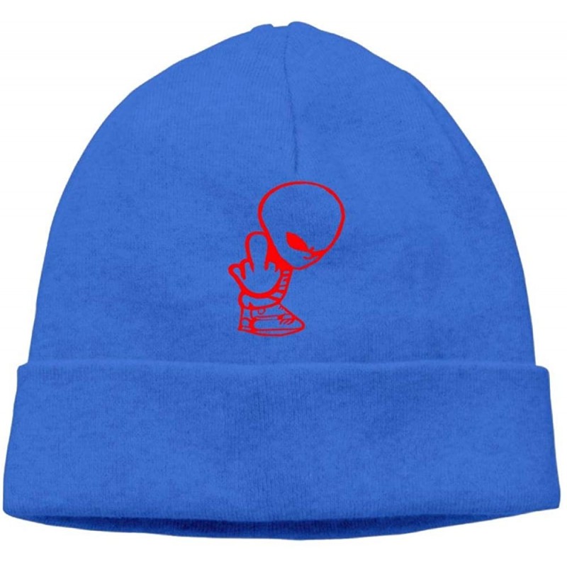 Skullies & Beanies Beanie Hat Knit Hats Winter Warm Fashion Alien Middle Finger Men - Royalblue - CZ18IZY5I00 $12.19