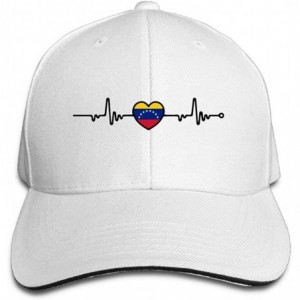 Baseball Caps Unisex Venezuela Flag Heartbeat Line Heart Trucker Cap Adjustable Peaked Sandwich Cap - White - CI18HGC2N6Z $16.88