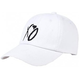 Baseball Caps XO Letter Embroidred Baseball Hat Red Love Cap Unisex Adjustbale Strapback Dad Hat - White - CF18YEQ3MLN $15.46