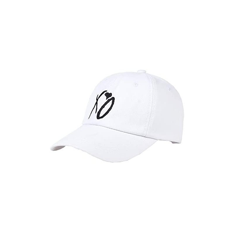 Baseball Caps XO Letter Embroidred Baseball Hat Red Love Cap Unisex Adjustbale Strapback Dad Hat - White - CF18YEQ3MLN $15.46