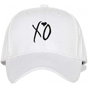 Baseball Caps XO Letter Embroidred Baseball Hat Red Love Cap Unisex Adjustbale Strapback Dad Hat - White - CF18YEQ3MLN $15.46