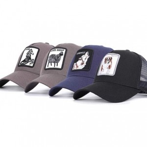 Baseball Caps Wolf-Hats Animal Trucker Hat Snapback Baseball Cap - Wolf(navy) - CY18OQQ52TL $11.04