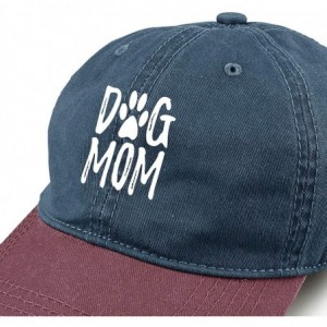 Baseball Caps Unisex Dog Mom Vintage Jeans Adjustable Baseball Cap Cotton Denim Dad Hat - Navy and Red - C418I5QSA3T $13.28