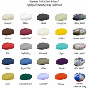 Newsboy Caps Irish Linen 8 Panel Applejack Newsboy Cap Made in USA - Aqua - CQ196WHN938 $20.39