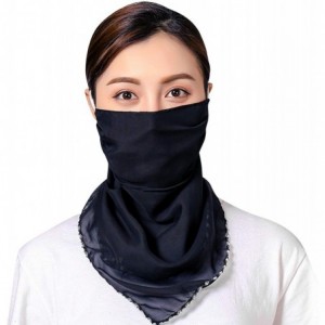 Balaclavas Women Multifunctional Bandana Chiffon Headband Scarf Balaclava Sun UV Protection - Bk - C4198S9LEE4 $10.47