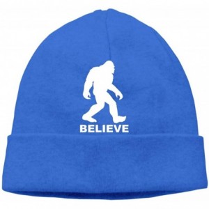 Skullies & Beanies Beanie Hat Bigfoot Sasquatch Believe Warm Skull Caps for Men and Women - Blue - CM18KKNOU9C $21.72