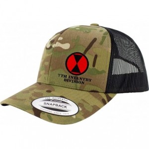 Baseball Caps Army 7th Infantry Division Full Color Trucker Hat - Green Multicam - CW18RN3O56O $28.08