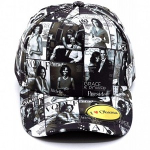 Baseball Caps Glossy Magazine Cover Collage Michelle Obama Printed Snapback Baseball Cap - Cotton-bk-1 - CR18WM75Y8N $15.29