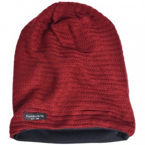 Skullies & Beanies Men's Slouchy Beanie Knit Crochet Rasta Cap for Summer Winter - Wine - C518IK6E2SL $16.26