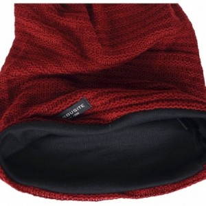 Skullies & Beanies Men's Slouchy Beanie Knit Crochet Rasta Cap for Summer Winter - Wine - C518IK6E2SL $16.26