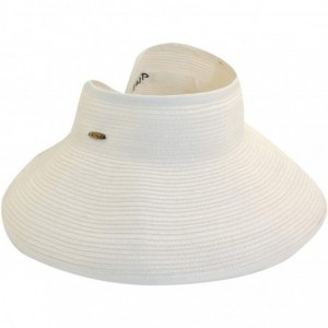 Visors Women's Packable Paper Braid Visor - White - CS11FCU1SBZ $29.87