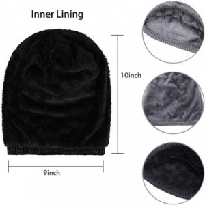 Skullies & Beanies Beanie Hat Winter Warm Knit Hats Slouchy Beanie Thick Skull Cap for Men Women - Black&grey - C018ZT677UN $...