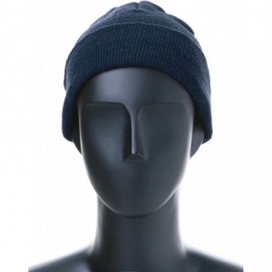 Skullies & Beanies Mens Warms Simple Acrylic Watch Hat - Dch001-navy - CR18IRGWZLC $8.56