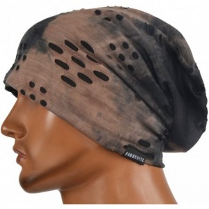 Skullies & Beanies Mens Slouch Beanie Skull Cap Thin Summer Hat - Retro Brown - CK12O2LNW04 $11.95