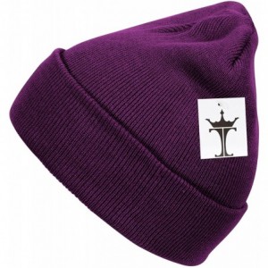 Skullies & Beanies Solid Winter Long Beanie - 12 Piece Wholesale - Purple - C918YW3WN6H $22.18