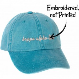 Baseball Caps Alpha Theta (N) Sorority Baseball Hat Cap Cursive Name Font Theta - Bright Blue - CL188TY3ZUL $26.40