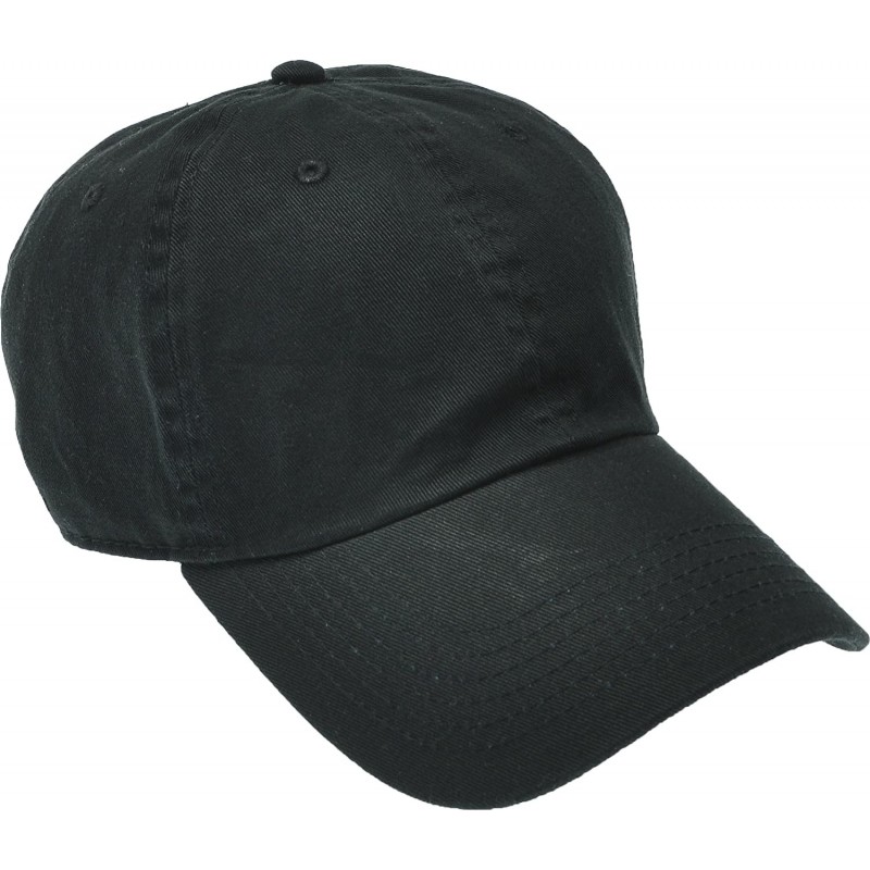 Baseball Caps Solid Cotton Cap Washed Hat Polo Camo Baseball Ball Cap [02 Black](One Size) - CD183GHMLMD $9.94