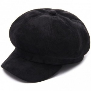 Newsboy Caps Women Corduroy- Newsboy Cap Cabbie Painter Beret Cloche Cotton Visor Hats - Black - CA188ML8W60 $19.41