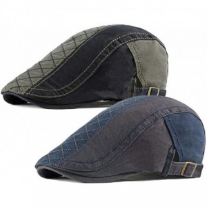 Newsboy Caps 2 Pack Men's Cotton Flat Cap Ivy Gatsby Newsboy Hat - M - CG18SHZUKES $16.96