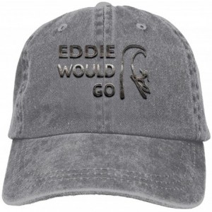 Cowboy Hats Eddie Would Go Trend Printing Cowboy Hat Fashion Baseball Cap for Men and Women Black - Ash - C1180GTLWND $23.12