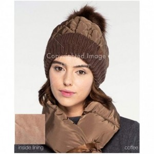 Skullies & Beanies Unisex Warm Trendy Quilted Puffer Warm Soft Solid Color Beanie Hat - Coffee - CC18QHLGOW3 $20.65