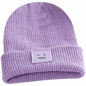 Skullies & Beanies Women's Winter Wool Cap Hip hop Knitting Skull hat - Expression Gray - CI12O79BVE8 $21.50