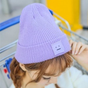 Skullies & Beanies Women's Winter Wool Cap Hip hop Knitting Skull hat - Expression Gray - CI12O79BVE8 $9.72