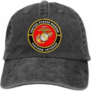 Baseball Caps United States Vietnam Veteran Denim Hats Baseball Cap Dad Hat - Black - C619249ZRTQ $23.58