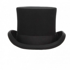 Fedoras Men's 100% Wool Top Hat Satin Lined Party Dress Hats Derby Black Hat - Black - C7185U86HG9 $32.34