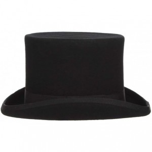 Fedoras Men's 100% Wool Top Hat Satin Lined Party Dress Hats Derby Black Hat - Black - C7185U86HG9 $32.34