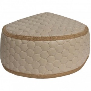 Sun Hats LeatherMen's Cap Football Check Koofi Kufi Biker's Cap 22-24 inches Head Size - Off-white - CQ180WTTUA8 $11.67