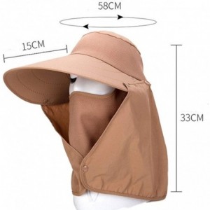 Sun Hats Women Sun Flap Cap Wide Brim Fishing Hat with Removable Face Mask & Neck Flap UPF 50+ - Khaki - CU194EW9DUA $12.15