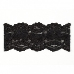 Headbands Ally Rose Stretch Lace Headband One Size 2.5 Inches Wide Black - Black - C211MFXBXZX $21.01