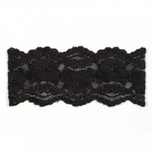 Headbands Ally Rose Stretch Lace Headband One Size 2.5 Inches Wide Black - Black - C211MFXBXZX $9.66