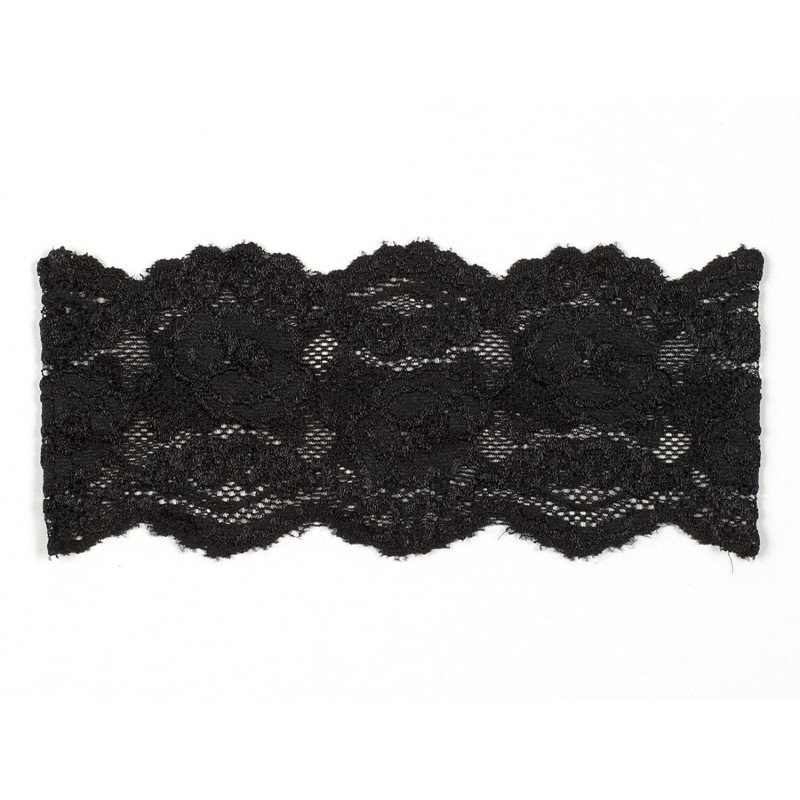 Headbands Ally Rose Stretch Lace Headband One Size 2.5 Inches Wide Black - Black - C211MFXBXZX $9.66
