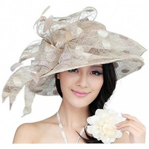 Sun Hats Women Sun Hats Wide Brim Organza Hats for Kentucky Derby Dress hat (Champagne) - C011OIBH8RH $27.52