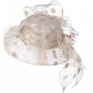 Sun Hats Women Sun Hats Wide Brim Organza Hats for Kentucky Derby Dress hat (Champagne) - C011OIBH8RH $27.52