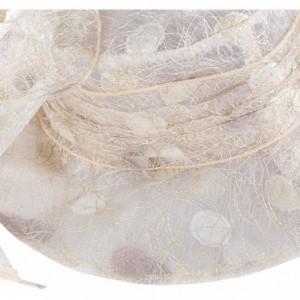 Sun Hats Women Sun Hats Wide Brim Organza Hats for Kentucky Derby Dress hat (Champagne) - C011OIBH8RH $27.52