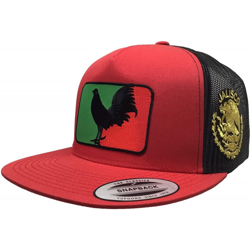 Baseball Caps El Gallo Negro de Jalisco Logo Federal 2 Logos hat red Black mesh - CO18U4ETY50 $32.62