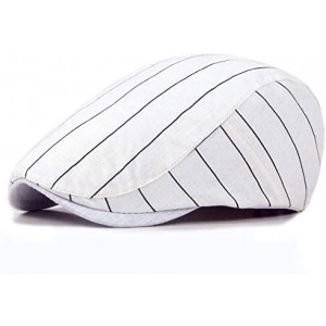 Newsboy Caps Colored Plaid Longshoreman`s Flat Cap Irish Ivy Newsboy Hat - X1406 White - CB18QICRN40 $7.91