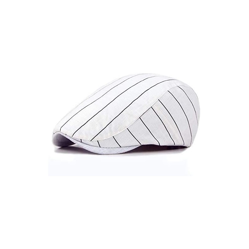 Newsboy Caps Colored Plaid Longshoreman`s Flat Cap Irish Ivy Newsboy Hat - X1406 White - CB18QICRN40 $7.91