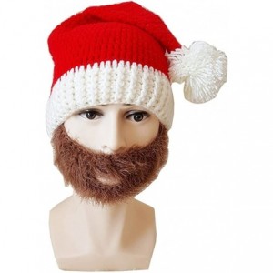 Skullies & Beanies Wig Beard Hats Handmade Knit Warm Winter Caps Ski Funny Mask Beanie for Men Women - Sdj-brown - CM186MA74A...