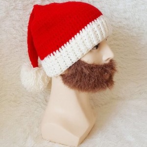 Skullies & Beanies Wig Beard Hats Handmade Knit Warm Winter Caps Ski Funny Mask Beanie for Men Women - Sdj-brown - CM186MA74A...