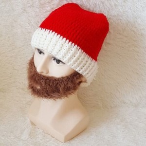 Skullies & Beanies Wig Beard Hats Handmade Knit Warm Winter Caps Ski Funny Mask Beanie for Men Women - Sdj-brown - CM186MA74A...